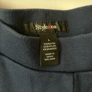 💥 3 for $15                 Style & Co. Dark Blue Slip -On Stretch Slacks